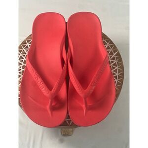 Archies Arch Support Flip Flops Coral Red Orthotic Sandals Mens 8 Womens 9